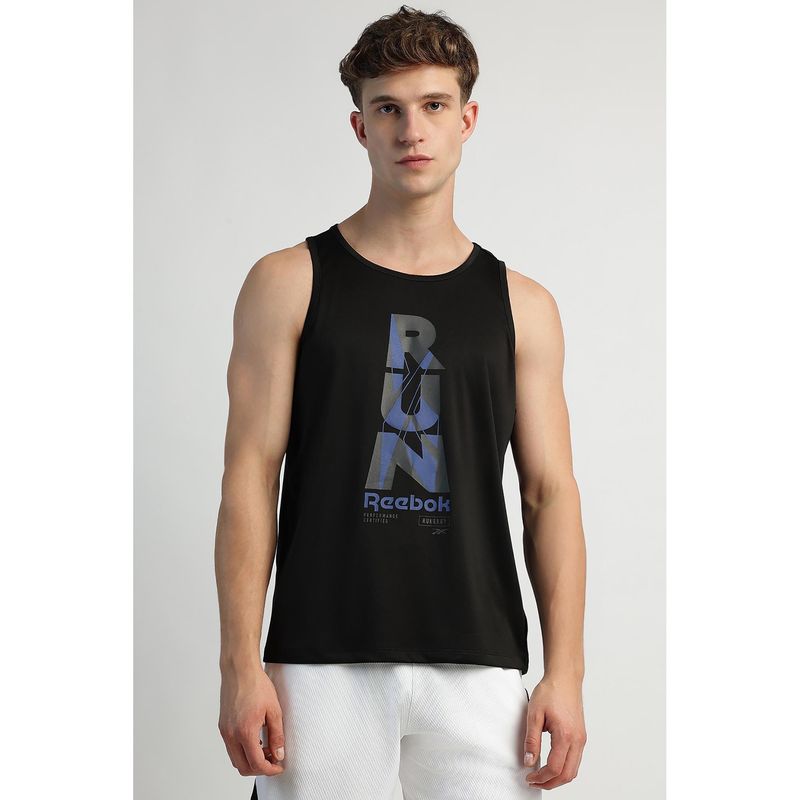 Reebok Black Polyester Typography Tank (S)
