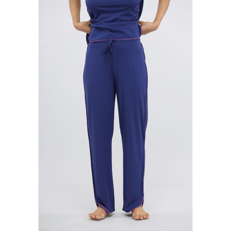 NeceSera Sadalight Blue Supima Piping Lounge Pant (S)