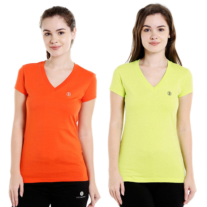 Bodycare Bodyactive Pack Of 2 Women'S Tshirt - Multi-Color (S)