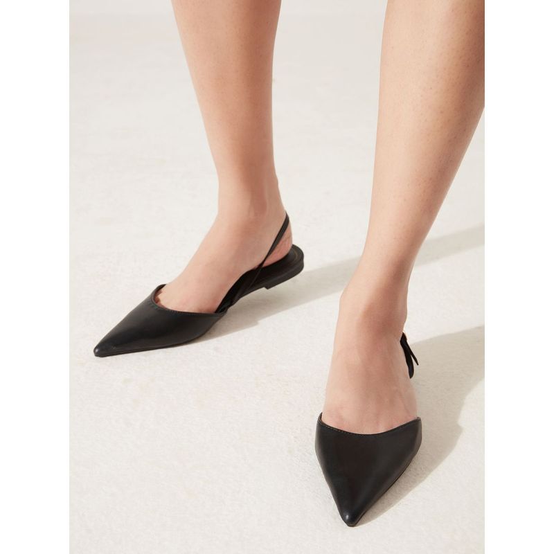 RSVP by Nykaa Fashion Black Pointed Toe Solid Mules (EURO 40)