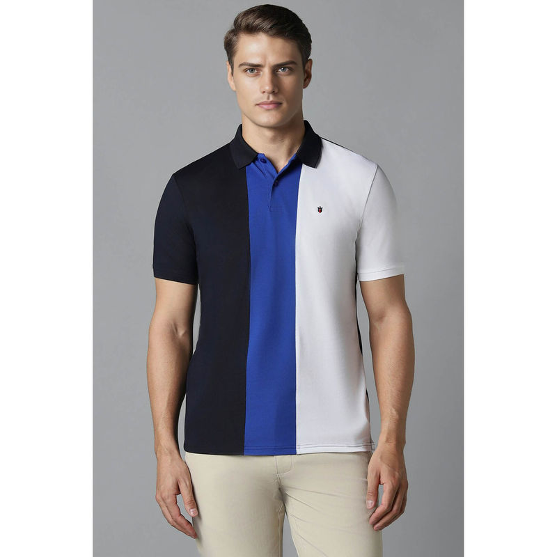 Louis Philippe Men Multi-Color Polo Neck T-Shirt (M)