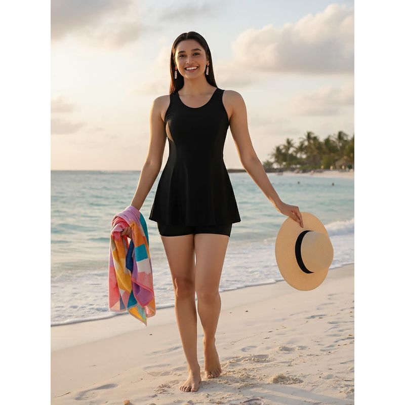 LYCOT Black Nylon Elastane Solid Swimsuit (6XL)