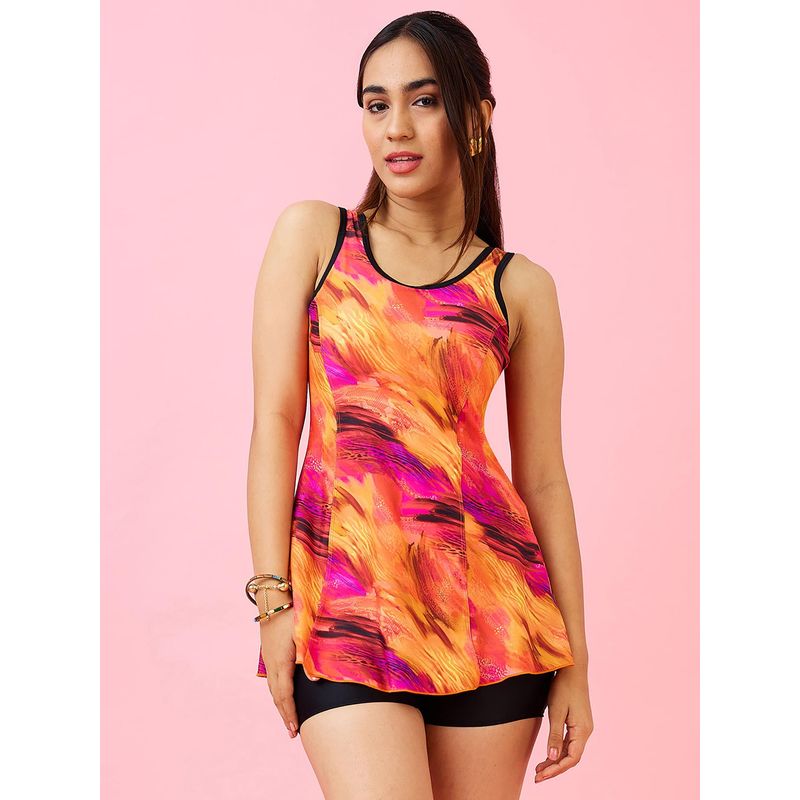 LYCOT Multi-Color Nylon Elastane Printed Swimsuit (XL)