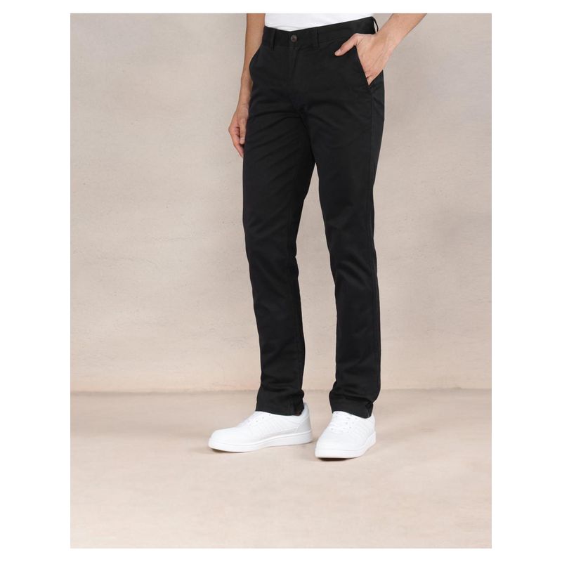 Fabindia Black Cotton Blend Slim Fit Chino Pant (34)