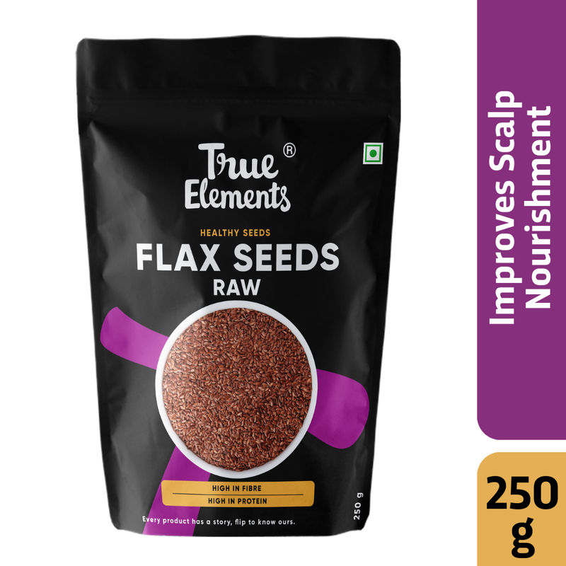 True Elements Raw Flax Seeds - Improves Scalp Nourishment