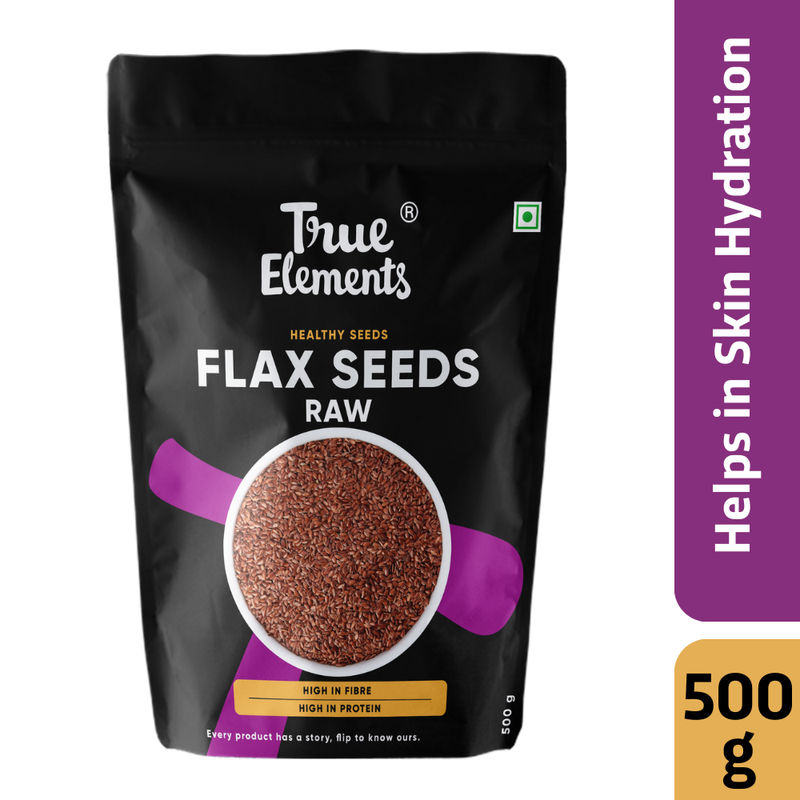 True Elements Raw Flax Seeds - Helps in Skin Hydration