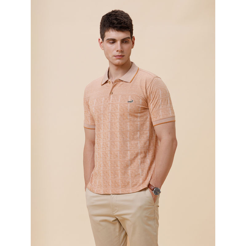 Crocodile Mens Stripe Half Sleeve Casual Orange Polo T-Shirt (3XL)