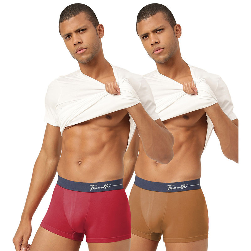FREECULTR Mens Underwear Anti Chaffing Sweat-Proof Micromodal Trunks (Pack of 2) (M)