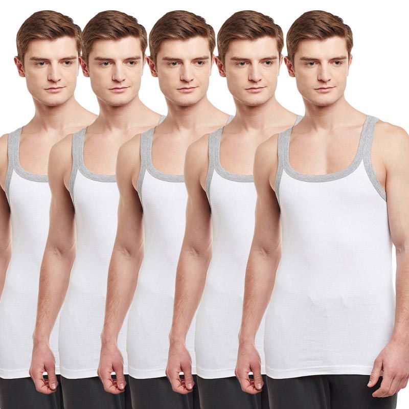 BODYX Pack Of 5 Regular Vests - White (S)