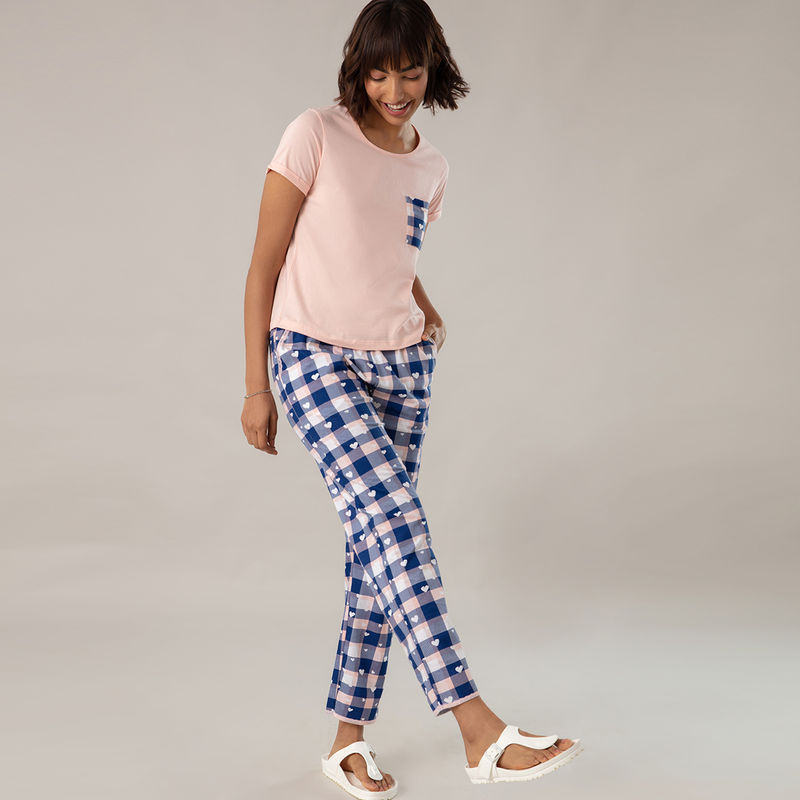 Nykd by Nykaa Super Fine Pajama In Cosy Cotton NYS034 Plaids S