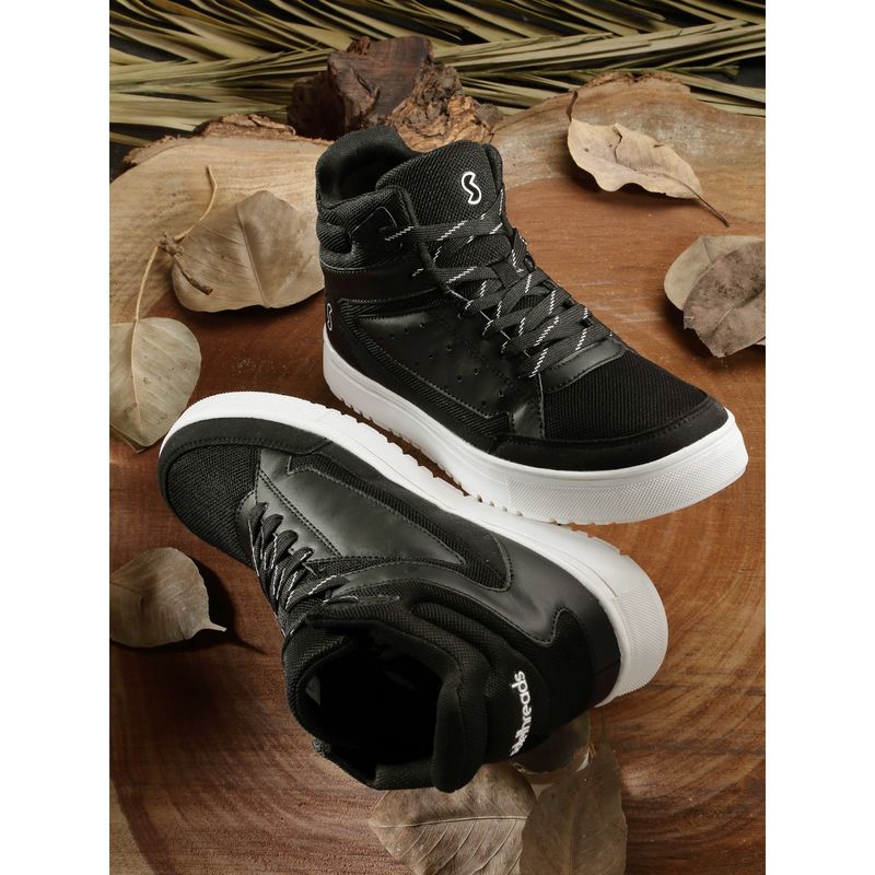 SOLETHREADS Pinnacle Black Solid Men Sneakers (UK 7)