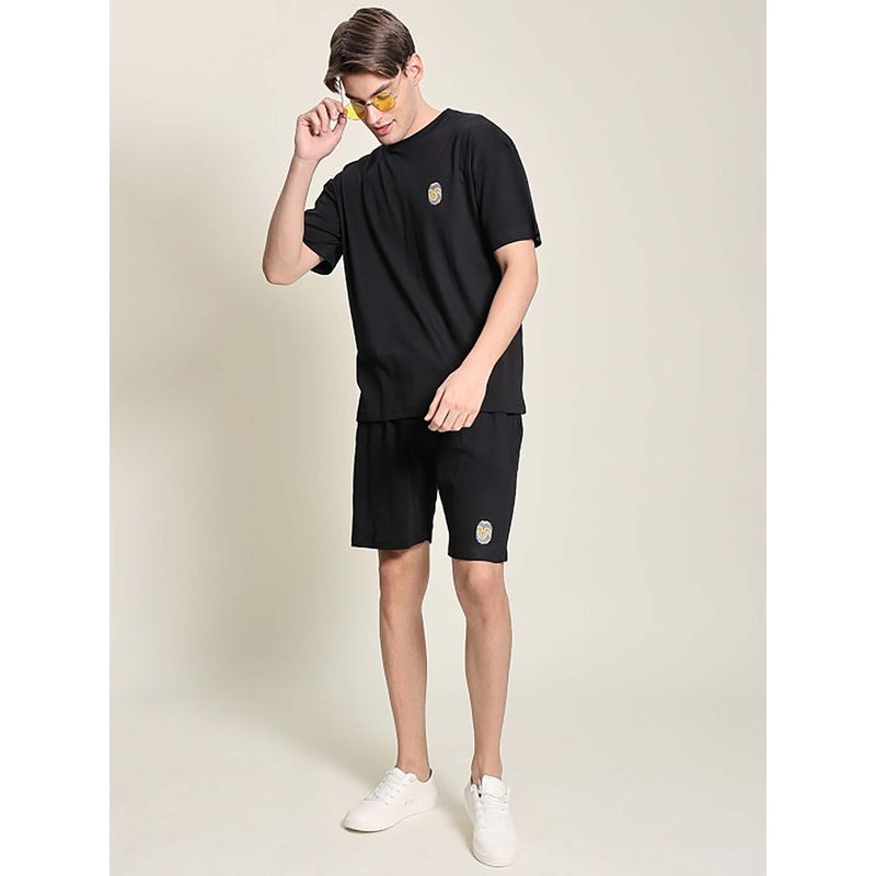 Bene Kleed Men Black Cotton Graphic Short Set (28)