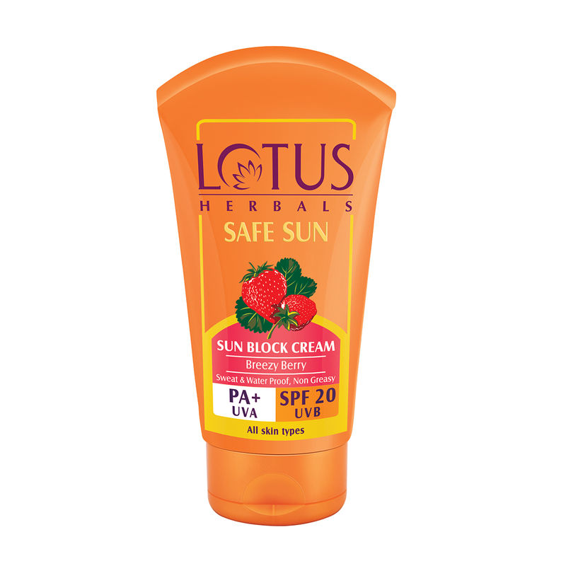 Lotus Herbals Safe Sun Sunscreen Cream PA+ SPF-20 Breezy Berry