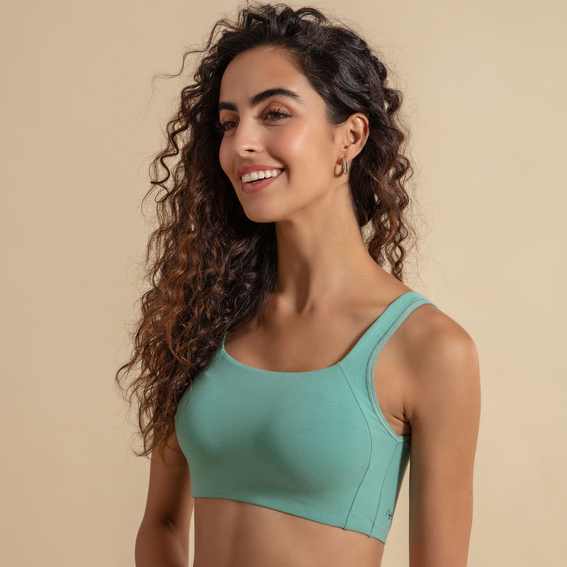 Nykd by Nykaa Trendy Square Neckline Slip on Bra with full coverage - NYB158 W Green (M)
