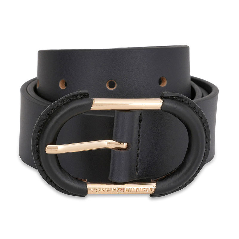 Tommy Hilfiger Shizune Women Non Reversible Leather Belt - Black (L)