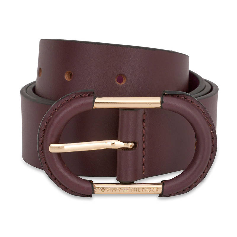 Tommy Hilfiger Shizune Women Non Reversible Leather Belt - Maroon (L)