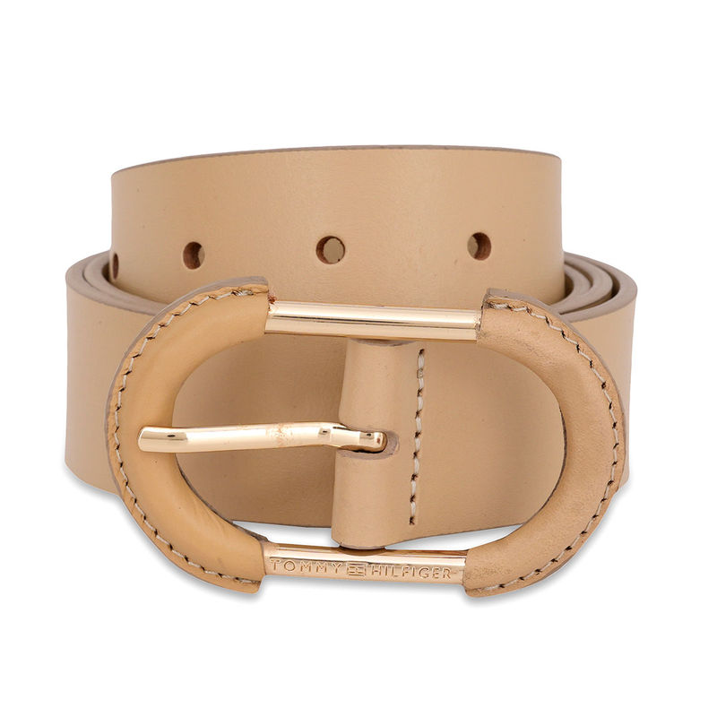 Tommy Hilfiger Shizune Women Non Reversible Leather Belt - Beige (S)