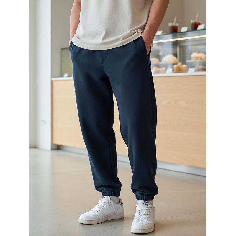 Bewakoof Men's Navy Blue Oversized Joggers (2XL)