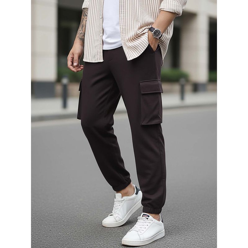 Bewakoof Air 1.0 Men's Brown Oversized Cargo Joggers (XL)