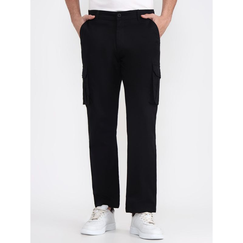 Greenfibre Men Black Slim Fit Cargos (30)