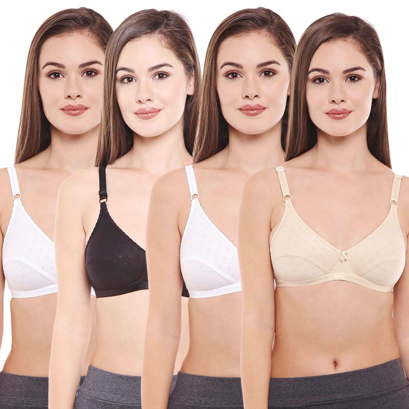 Bodycare Pack Of 4 Full Coverage Bra - Multi-Color (36B)