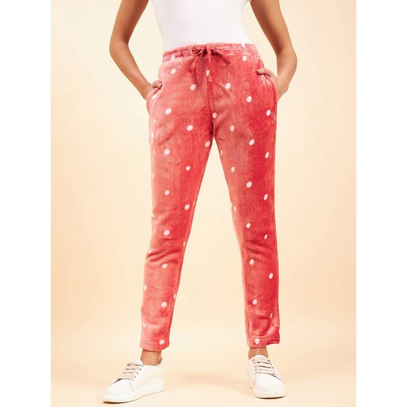 Sweet Dreams Women Pink Polka Dots Pyjama (M)