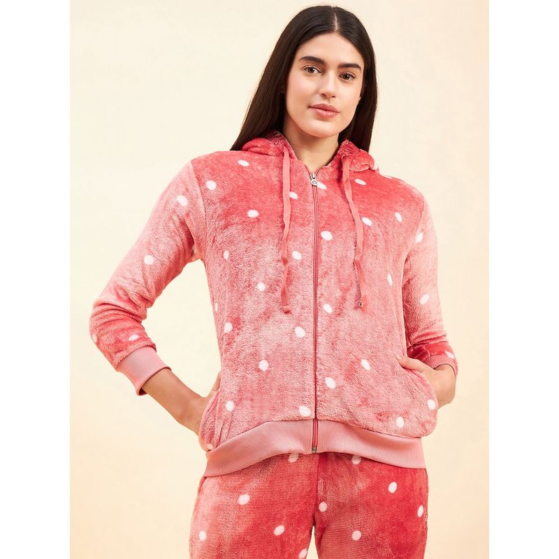 Sweet Dreams Women Pink Polka Dots Sweatshirt (M)