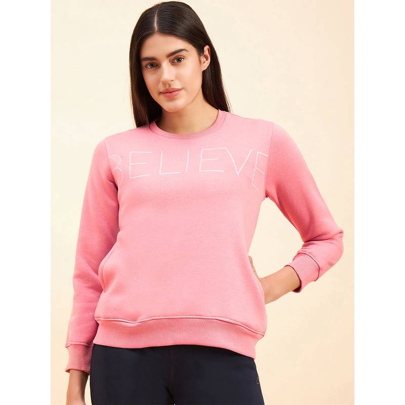 Sweet Dreams Women Pink Printed Sweatshirt (S)
