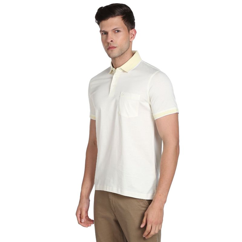 Arrow Yellow Solid Patch Pocket Polo T-Shirt (S)