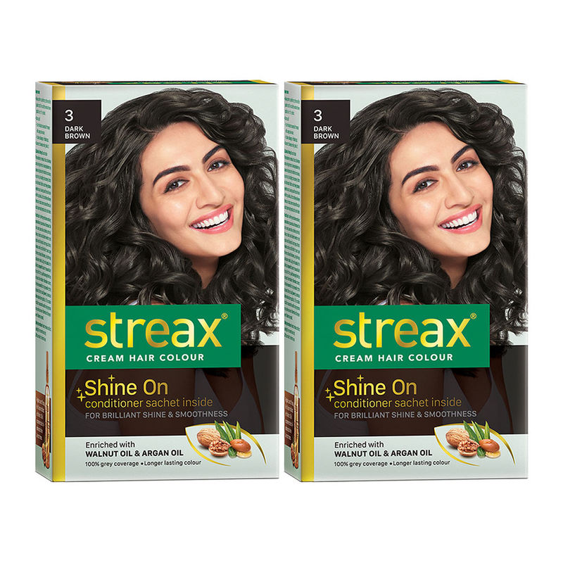 Streax Cream Hair Colour - Dark Brown 3 Pack Of 2: Buy Streax Cream Hair  Colour - Dark Brown 3 Pack Of 2 Online at Best Price in India | Nykaa