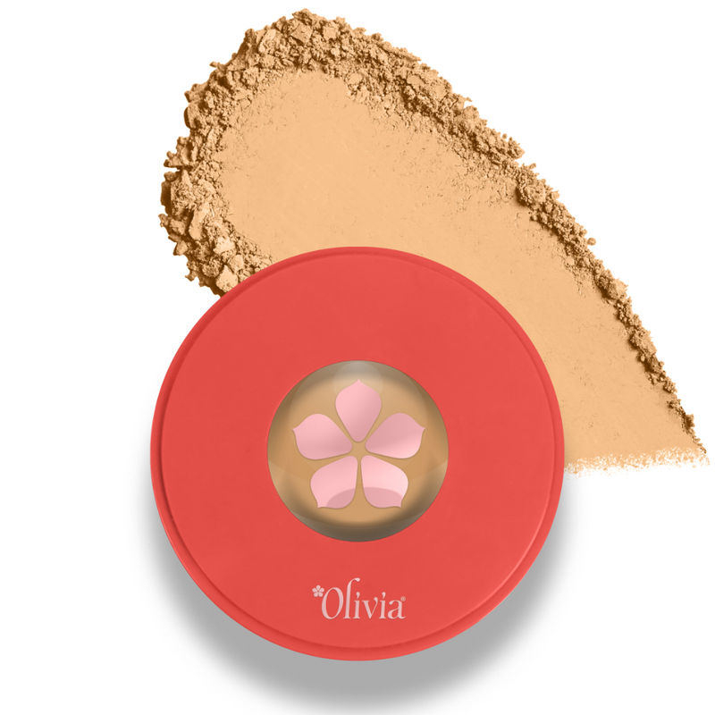 Olivia Skinsync Pan Cake – 24 Caramel Lush Pressed Foundation for Medium Skin with Flawless Finish