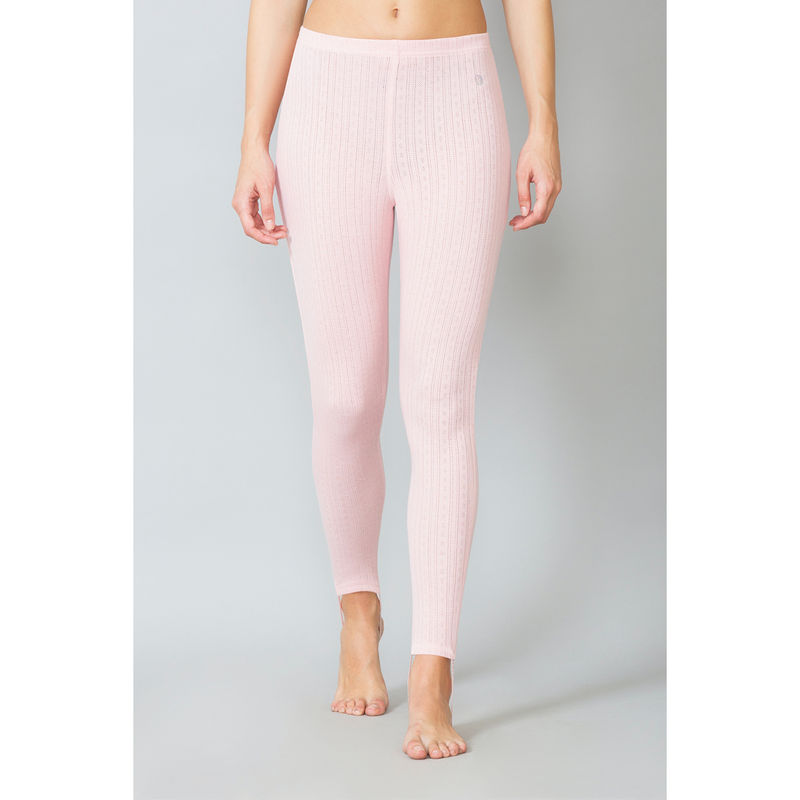 Van Heusen Women Superior Drape & Functional Pocket Thermal Leggings - Silver Pink (M)