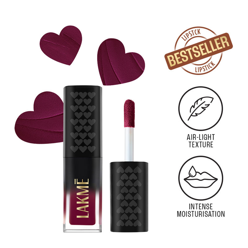 Lakme Xtraordin-Airy Lip Mousse With Cocoa Butter For Moisturized Lips, Matte Finish - Dark Cherry
