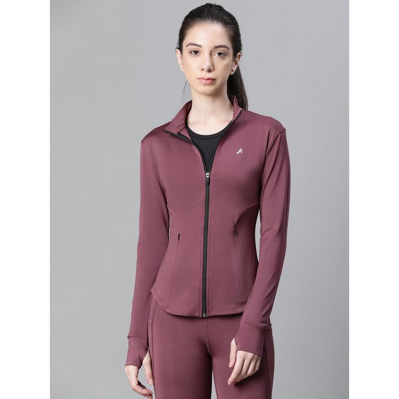 Athlisis Zippered Quick Dry Running Fitness Sports Peach Jacket (S)