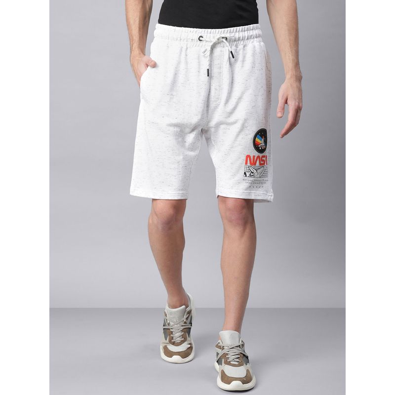 Free Authority Nasa Printed White Shorts (L)