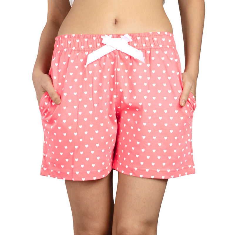Nite Flite Pink Single Col Heart Shorts - Pink (L)