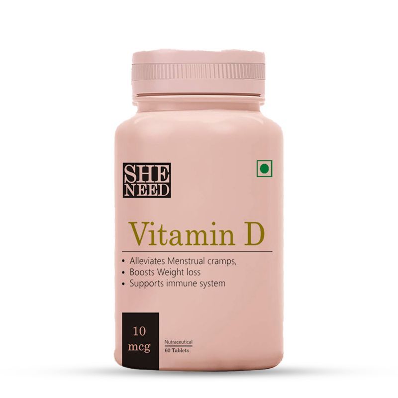 Sheneed Vitamin D Supplement for Immunity, Menstrual cramps, Bone