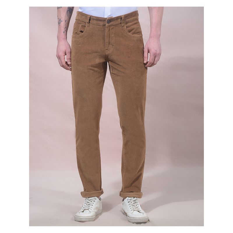 CRIMSOUNE CLUB Men Brown Corduroy Pant (28)