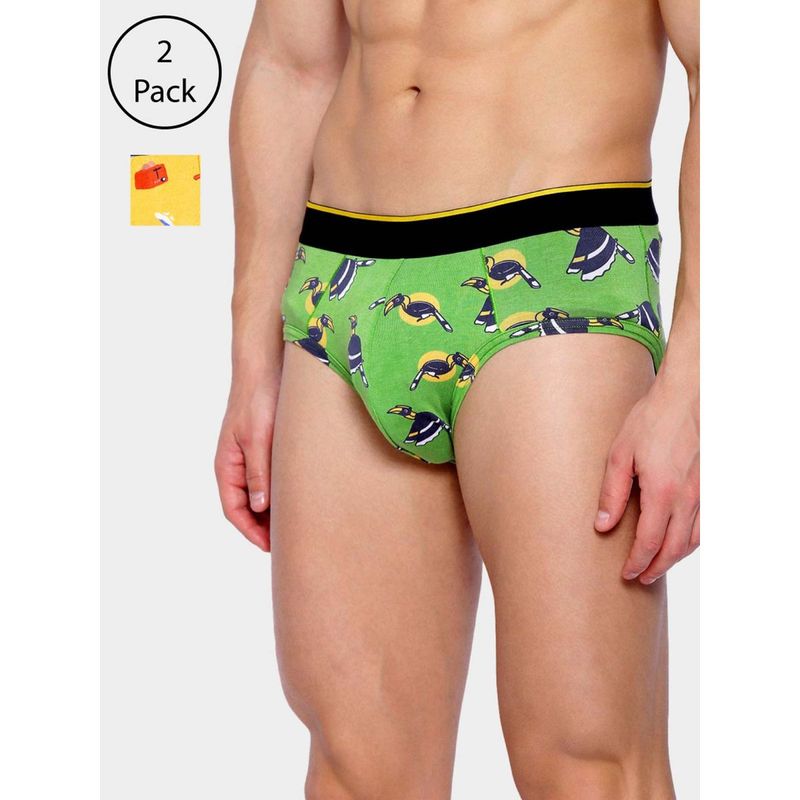 Bummer Brekkie + Chill Bill Micro Modal Brief - Pack Of 2 For Men - Multi-Color (S)