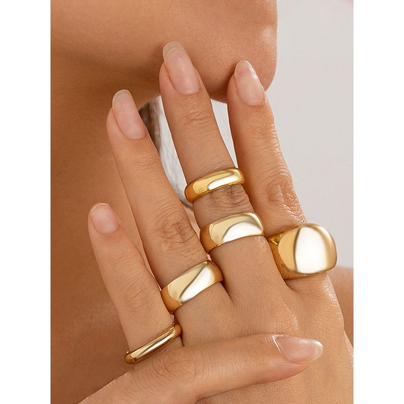 Buy Jewels Galaxy Trending Gold Plated Stylish Stackable Adjustable ...