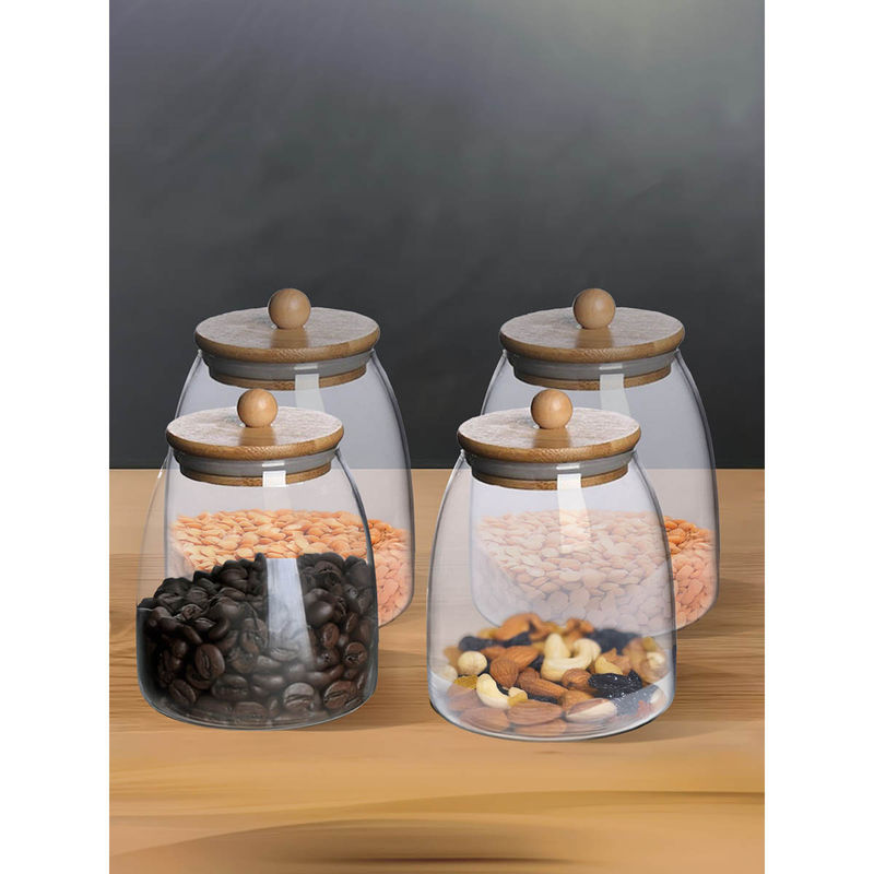 Buy The Better Home Borosilicate Glass Jars for Kitchen with Bamboo lid