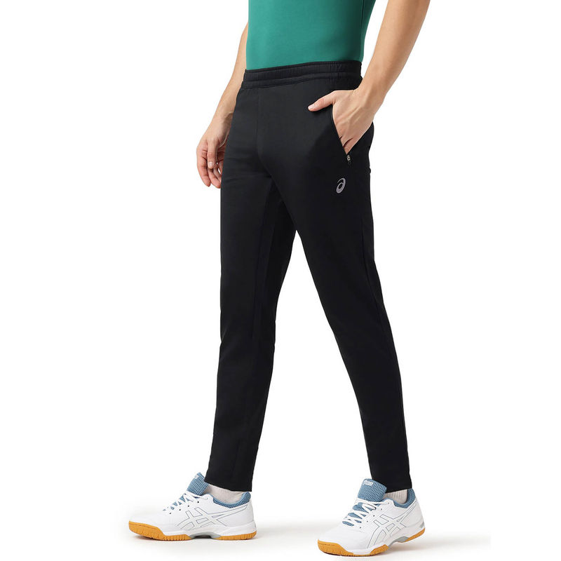 ASICS Black Cotton Regular Trackpant (L)