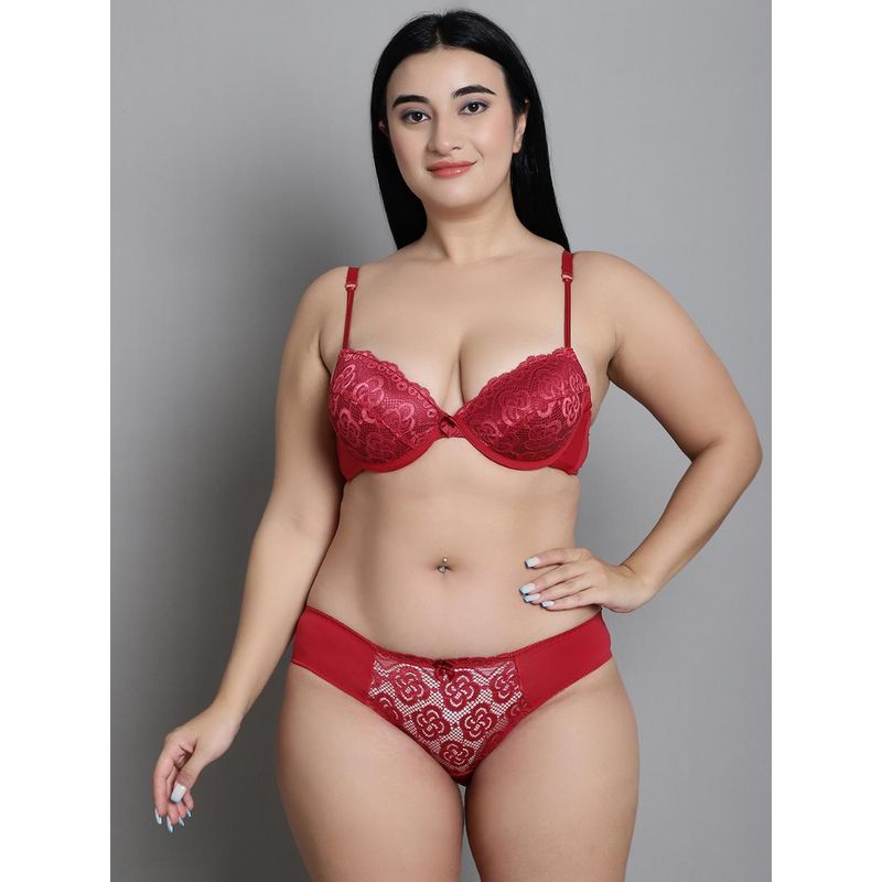 Makclan Sultry Seduction Plunging Lace Lingerie (Set of 2) (38B)