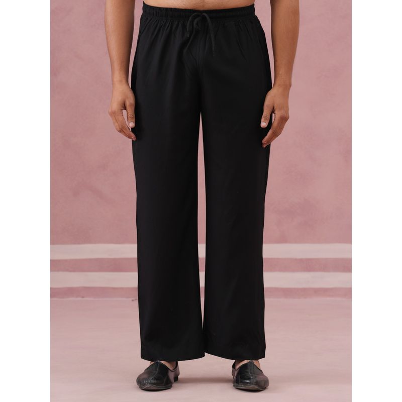 Jompers Men Black Solid Cotton Ethnic Pyjama (30)