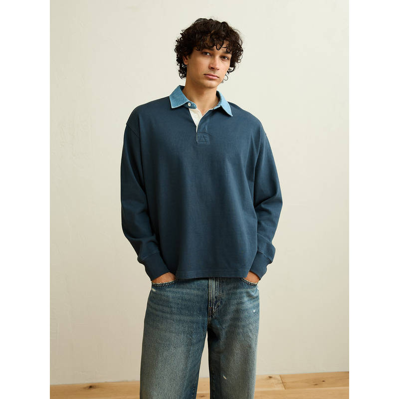 American Eagle Boxy Fit Rugby Polo T-shirt (M)