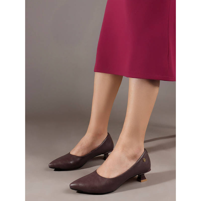 Carlton London Womens Pointed Toe Sculpted Pumps Heels - Wine (EURO 40)