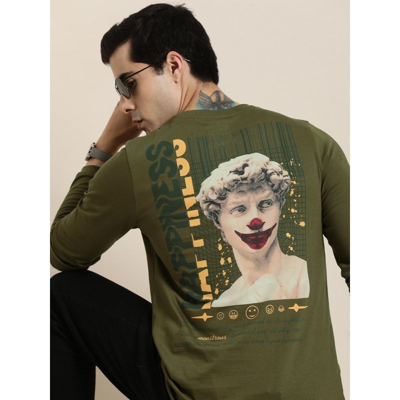 Difference of Opinion Olive Graphic Regular T-Shirt (S)
