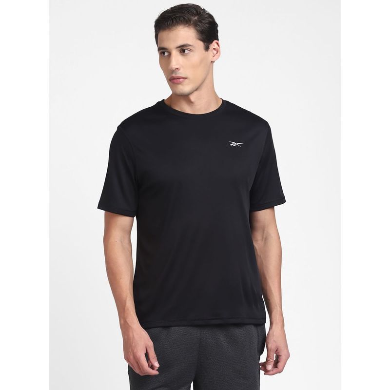 Reebok Re Basic Ss Tee Black Running T-Shirt (2XL)