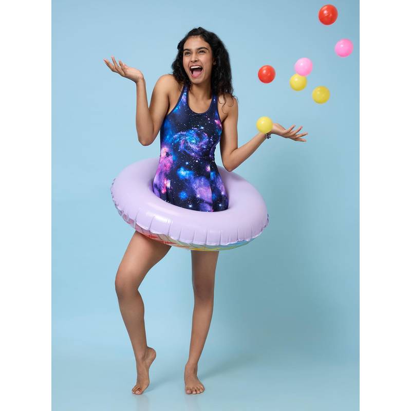 LYCOT Women Halter Neck Swimming Costume with Attached Shorts (S)