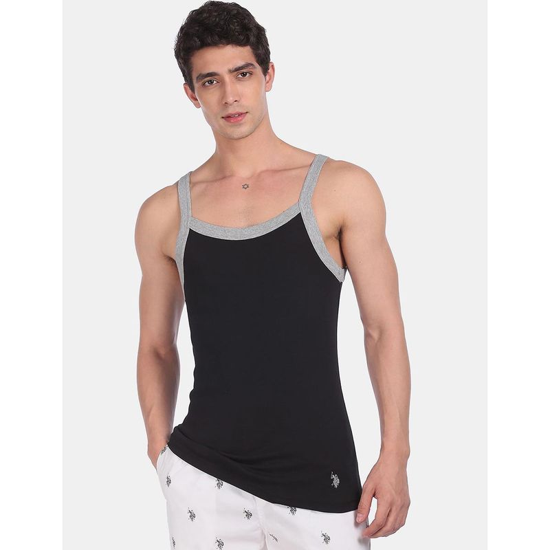 Buy U.S. POLO ASSN. Black I636 Comfort Fit Cotton Vest Black Online